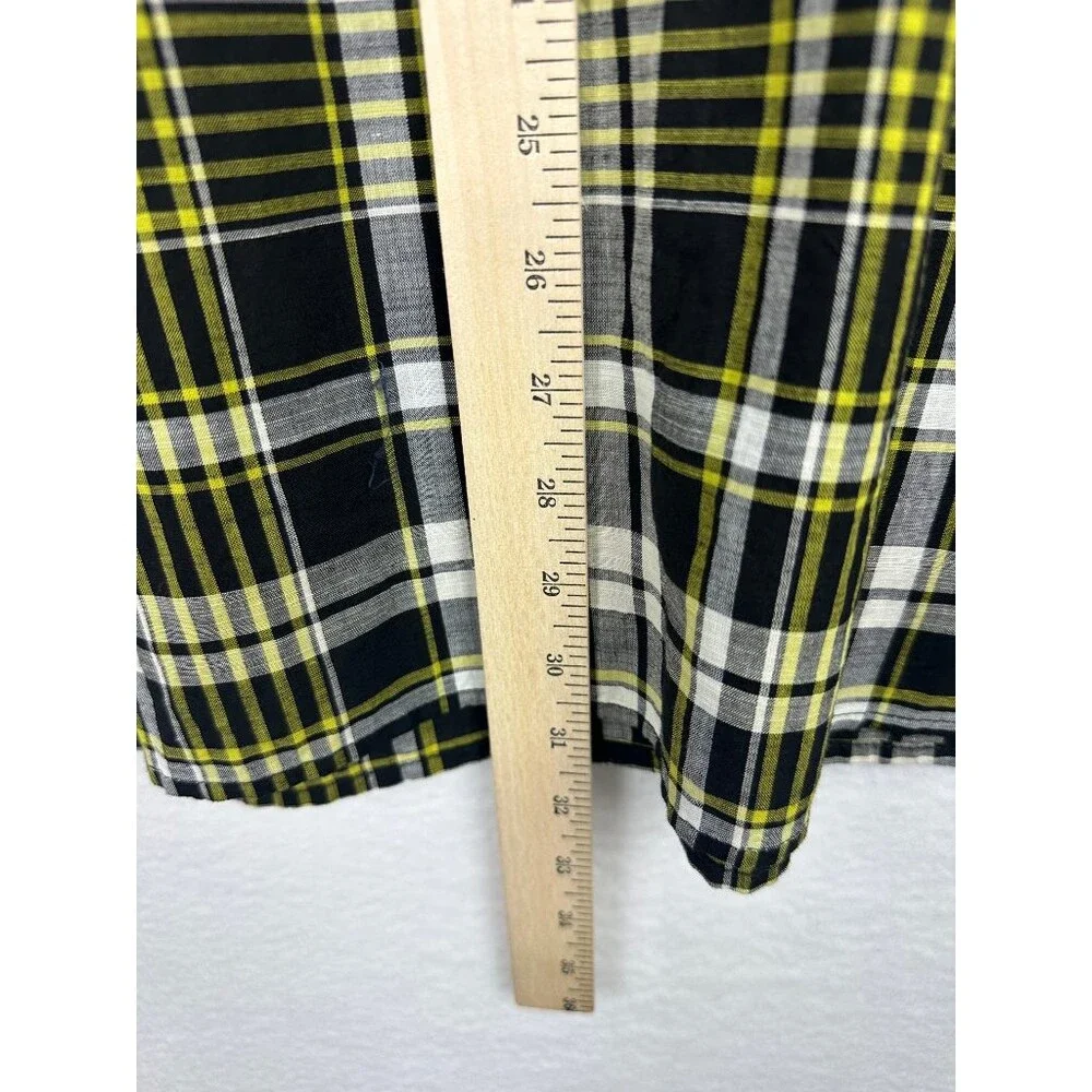 Levi's Honaker Plaid Flannel Shirt Mens 2XL Black Yellow Long Sleeve Button Up